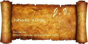Jahoda Virág névjegykártya